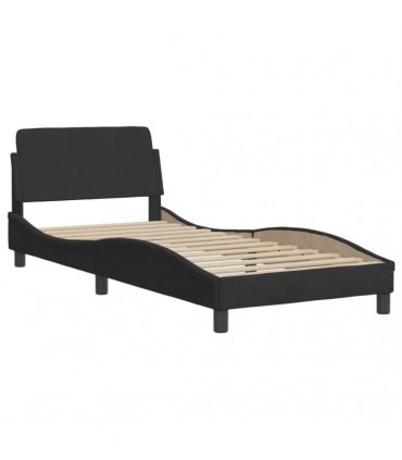 vidaXL Bed with Mattress "Dover" Black Single Velvet