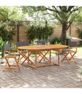 vidaXL 4 Piece Folding Chairs Dark Grey Fabric