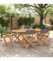 vidaXL 6 Piece Folding Chairs Dark Grey Fabric