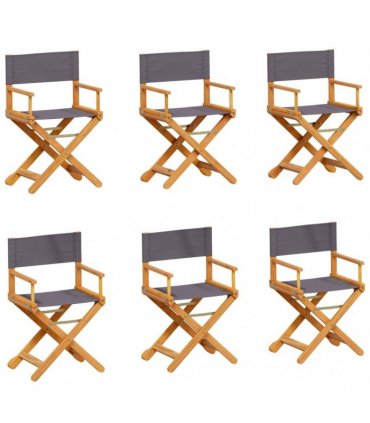 vidaXL 6 Piece Folding Chairs Dark Grey Fabric