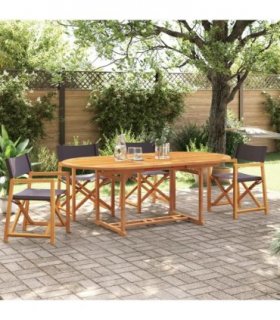 vidaXL 4 Piece Folding Chairs Dark Grey Fabric