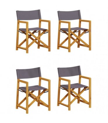 vidaXL 4 Piece Folding Chairs Dark Grey Fabric