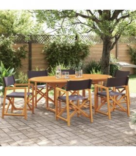 vidaXL 6 Piece Folding Chairs Dark Grey Fabric