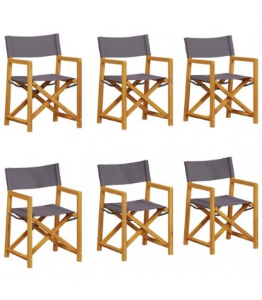 vidaXL 6 Piece Folding Chairs Dark Grey Fabric