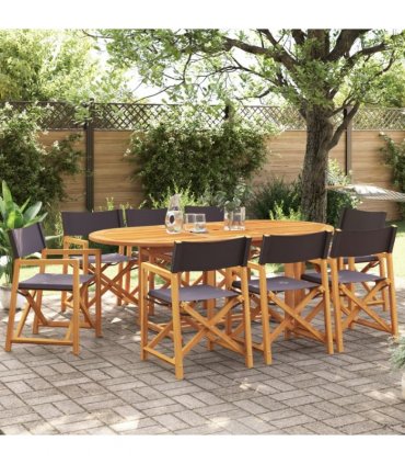 vidaXL 8 Piece Folding Chairs Dark Grey Fabric