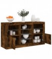 vidaXL Sideboard with LED Lights Smoked Oak 123x37x67 cm