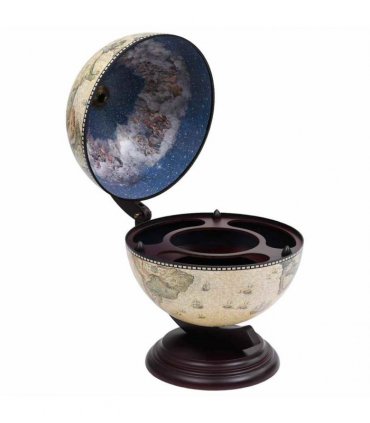 vidaXL Tabletop Globe Bar Wine Stand Eucalyptus Wood Green