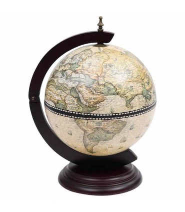 vidaXL Tabletop Globe Bar Wine Stand Eucalyptus Wood Green