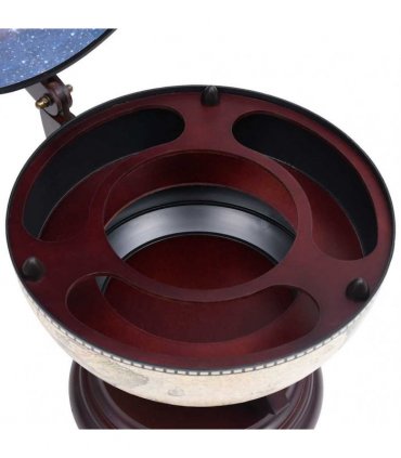 vidaXL Tabletop Globe Bar Wine Stand Eucalyptus Wood Green