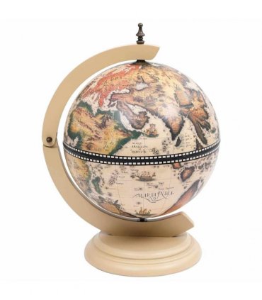 vidaXL Tabletop Globe Bar Wine Stand Eucalyptus Wood White