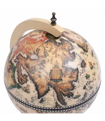vidaXL Tabletop Globe Bar Wine Stand Eucalyptus Wood White