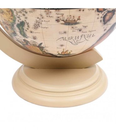 vidaXL Tabletop Globe Bar Wine Stand Eucalyptus Wood White