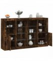 vidaXL Sideboards with LED Lights 3 pcs Smoked Oak Engineered Wood