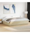 vidaXL Bed Frame with LED without Mattress Sonoma Oak 200x200 cm
