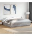 vidaXL Bed Frame with LED without Mattress Grey Sonoma 200x200 cm