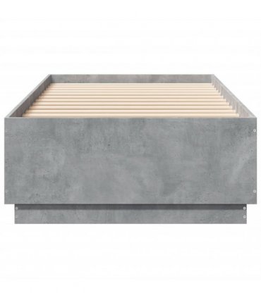 vidaXL Bed Frame with LED without Mattress Concrete Grey 100x200 cm