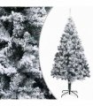 vidaXL Artificial Christmas Tree with Flocked Snow Green 210 cm PVC