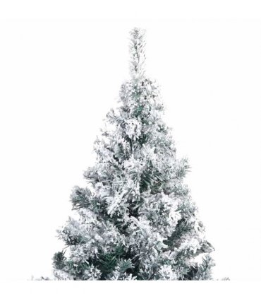 vidaXL Artificial Christmas Tree with Flocked Snow Green 210 cm PVC