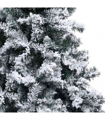 vidaXL Artificial Christmas Tree with Flocked Snow Green 210 cm PVC