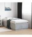 vidaXL Bed Frame with LED without Mattress Concrete Grey 90x190 cm