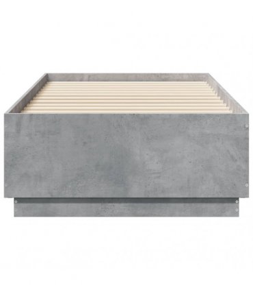 vidaXL Bed Frame with LED without Mattress Concrete Grey 90x190 cm