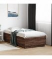 vidaXL Bed Frame with LED without Mattress Brown Oak 90x190 cm