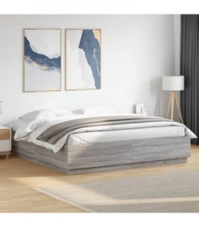 vidaXL Bed Frame without Mattress Grey Sonoma 200x200 cm