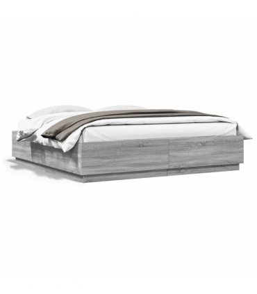 vidaXL Bed Frame without Mattress Grey Sonoma 200x200 cm