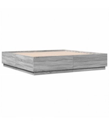 vidaXL Bed Frame without Mattress Grey Sonoma 200x200 cm