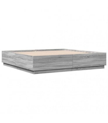 vidaXL Bed Frame without Mattress Grey Sonoma 200x200 cm