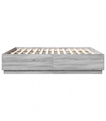 vidaXL Bed Frame without Mattress Grey Sonoma 200x200 cm