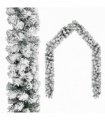 vidaXL Christmas Garland with Flocked Snow Green 20 m PVC