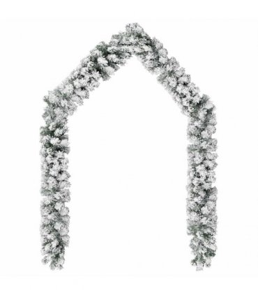 vidaXL Christmas Garland with Flocked Snow Green 20 m PVC
