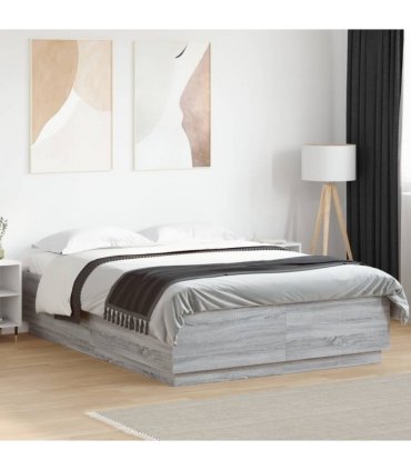 vidaXL Bed Frame without Mattress Grey Sonoma 160x200 cm