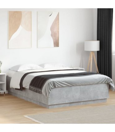 vidaXL Bed Frame without Mattress Concrete Grey 150x200 cm