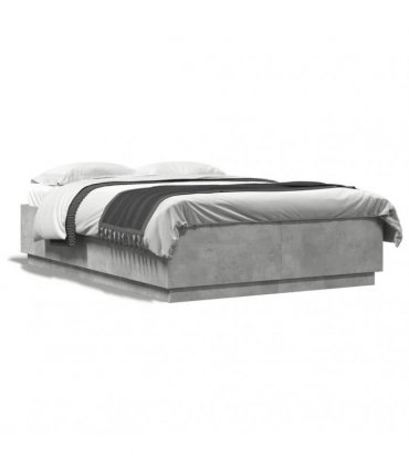 vidaXL Bed Frame without Mattress Concrete Grey 150x200 cm