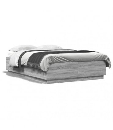 vidaXL Bed Frame without Mattress Grey Sonoma 150x200 cm