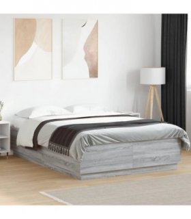 vidaXL Bed Frame without Mattress Grey Sonoma 140x200 cm