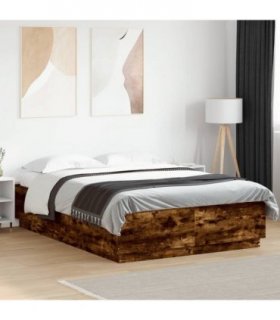 vidaXL Bed Frame without Mattress Smoked Oak 120x200 cm