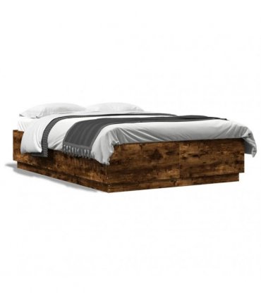 vidaXL Bed Frame without Mattress Smoked Oak 120x200 cm