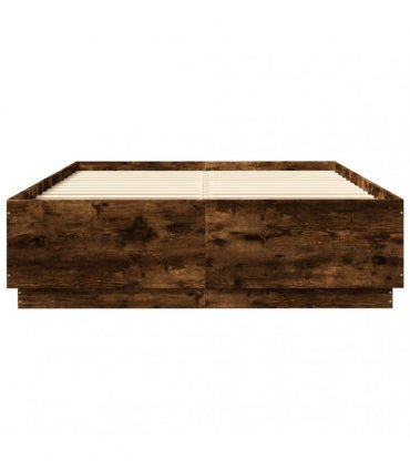 vidaXL Bed Frame without Mattress Smoked Oak 120x200 cm