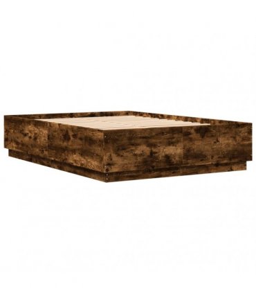 vidaXL Bed Frame without Mattress Smoked Oak 120x200 cm