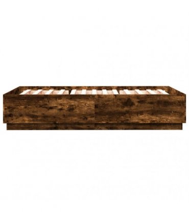 vidaXL Bed Frame without Mattress Smoked Oak 120x200 cm