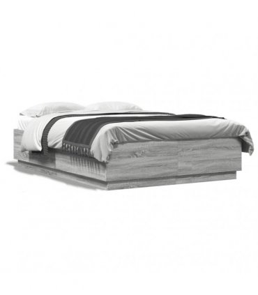 vidaXL Bed Frame without Mattress Grey Sonoma 120x200 cm