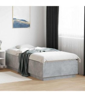 vidaXL Bed Frame without Mattress Concrete Grey 100x200 cm