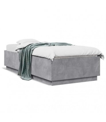 vidaXL Bed Frame without Mattress Concrete Grey 100x200 cm