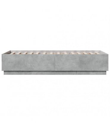 vidaXL Bed Frame without Mattress Concrete Grey 100x200 cm