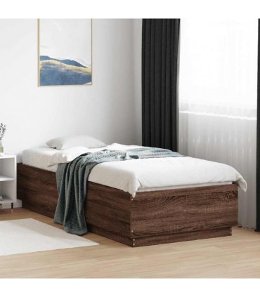 vidaXL Bed Frame without Mattress Brown Oak 100x200 cm