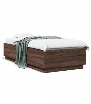 vidaXL Bed Frame without Mattress Brown Oak 100x200 cm