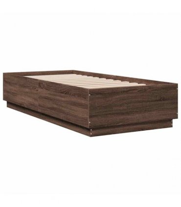vidaXL Bed Frame without Mattress Brown Oak 100x200 cm